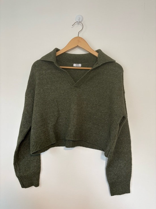 Ardene Sweaters - Olive Green Crop Sweater